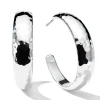 Medium Hammered Hoop Earrings with Tapered Ends