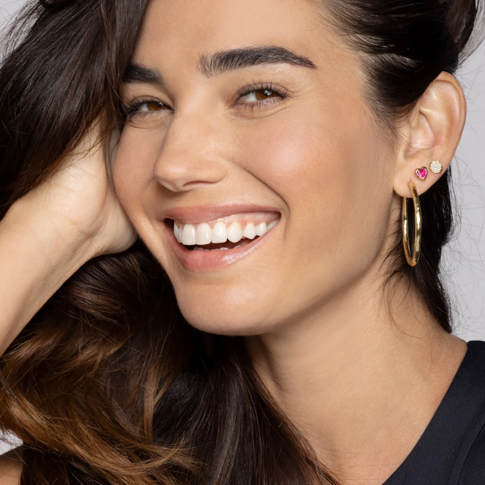 Medium Hammered Hoop Earrings