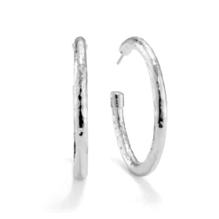 Medium Hammered Hoop Earrings
