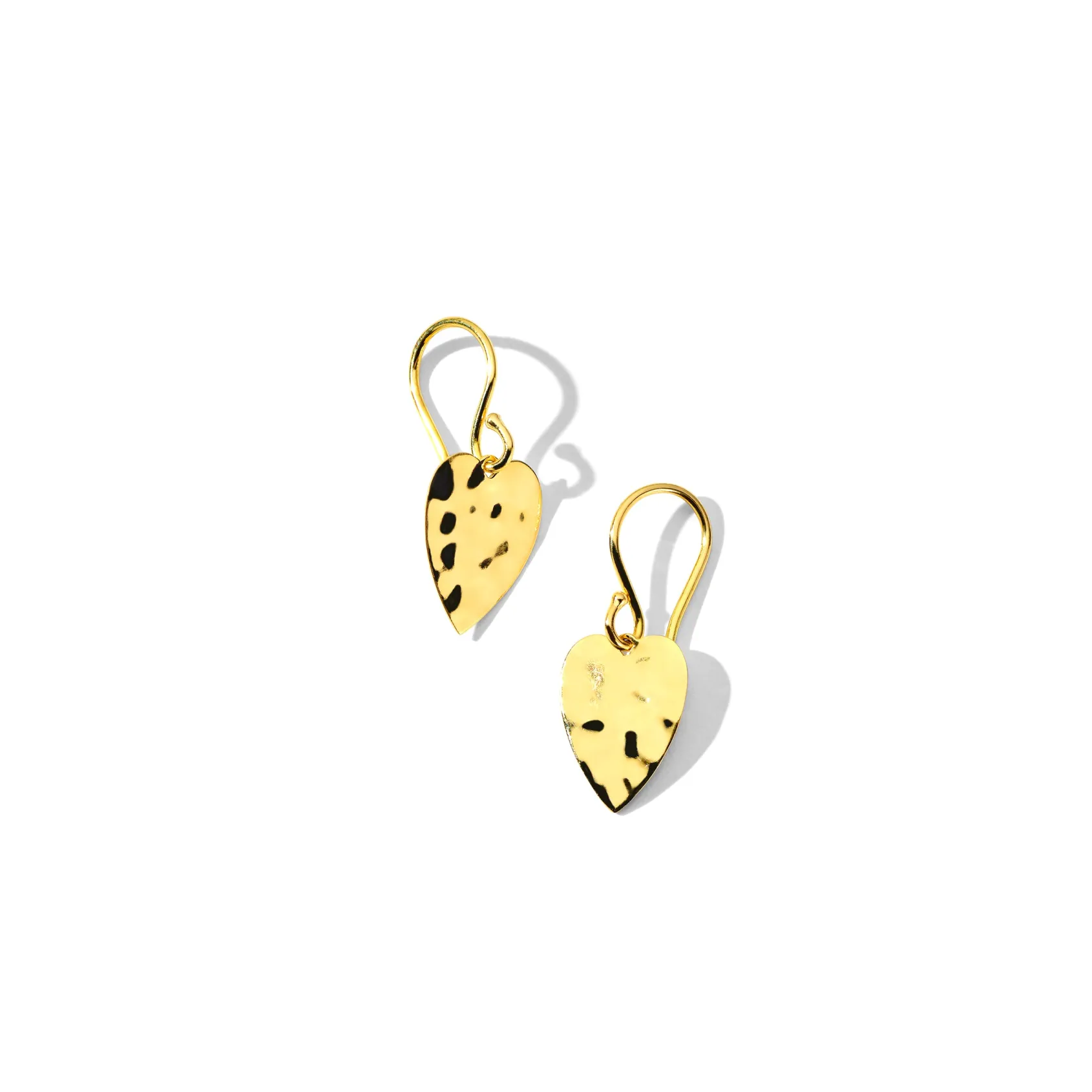 Mini Heart Crinkle Drop Earrings