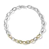 Mixed Metal Bastille Link Chain Necklace