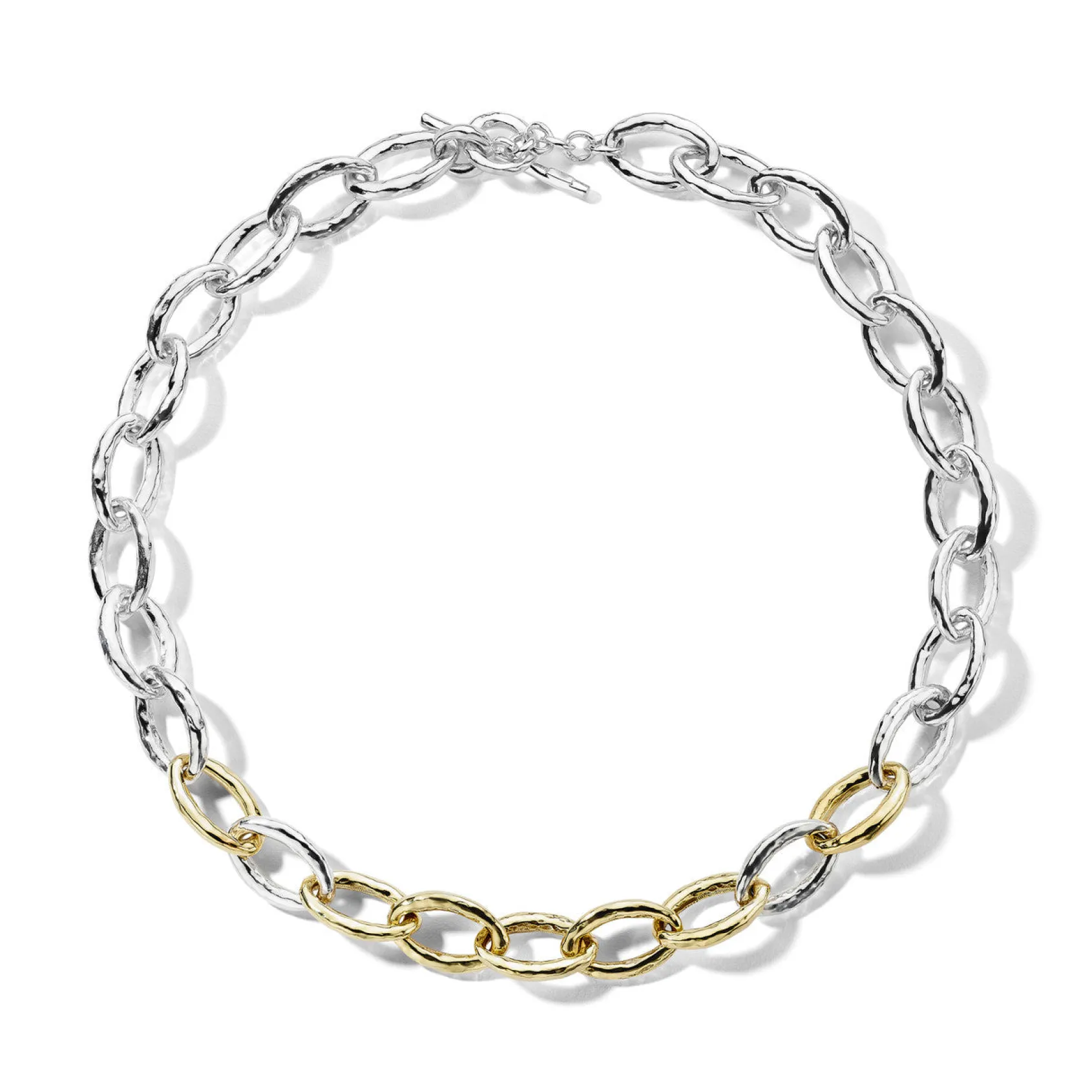 Mixed Metal Bastille Link Chain Necklace