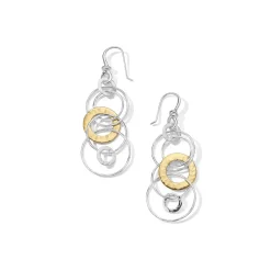 Mixed Metal Hammered Jet Set Earrings