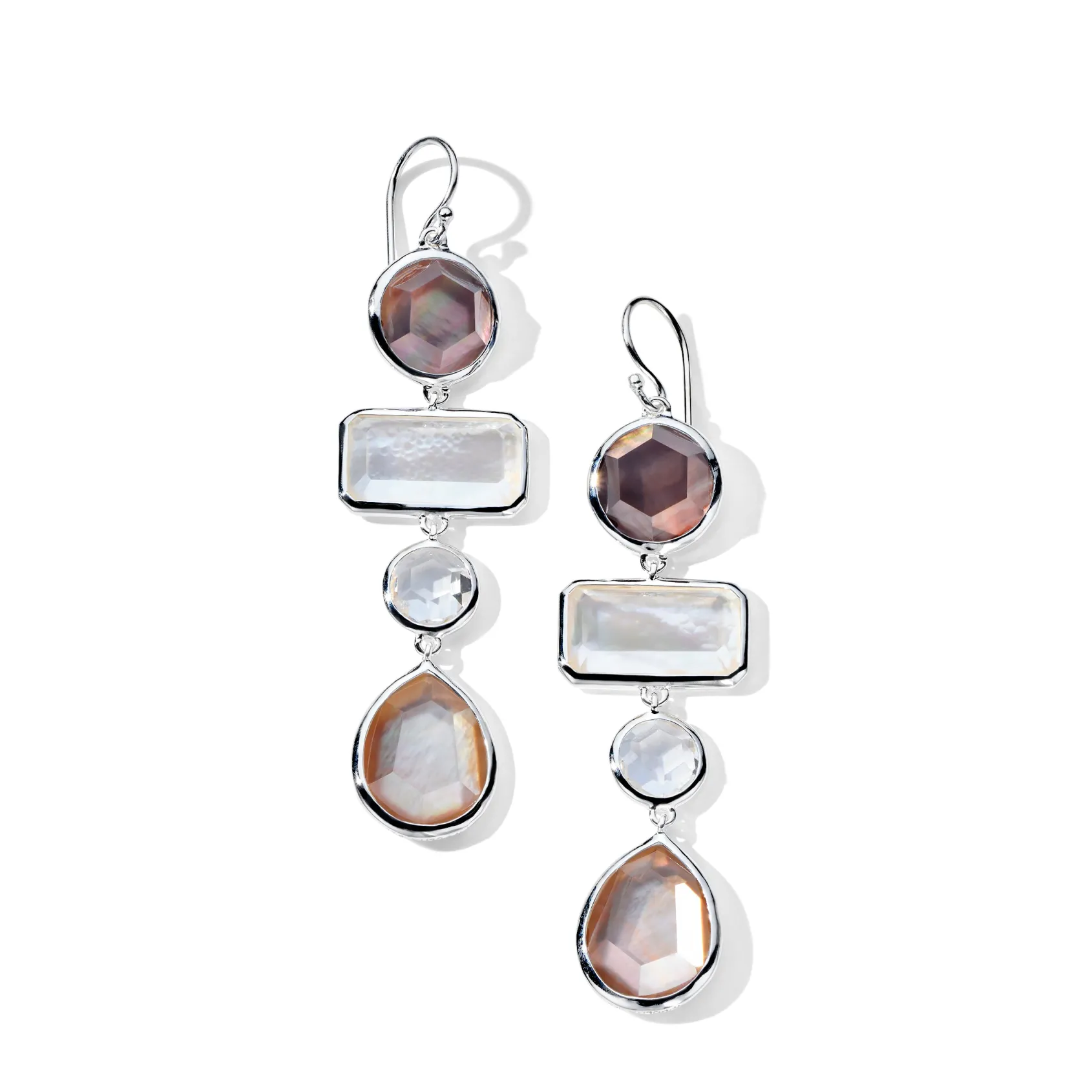 Mixed-Cut 4-Tier Earrings