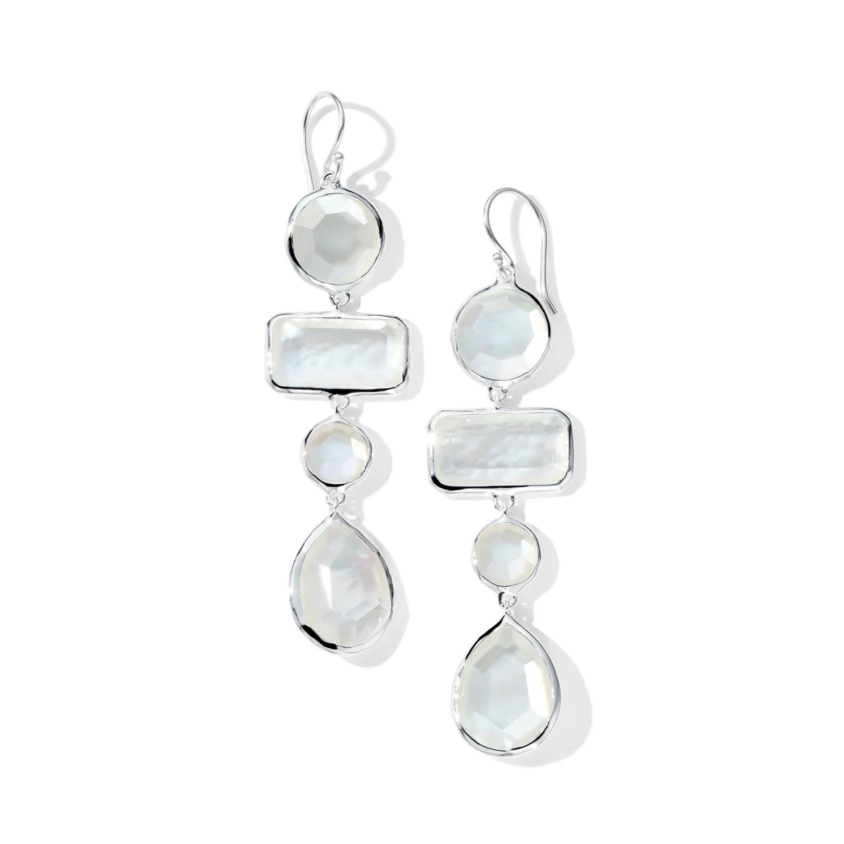 Mixed-Cut 4-Tier Earrings