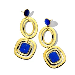 Mélange Two-Tier Oval and Square Earrings