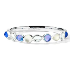 Multi-Stone Hinged Bangle Bracelet