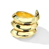 Organic Surface Triple Wrap Knife-Edge Ring