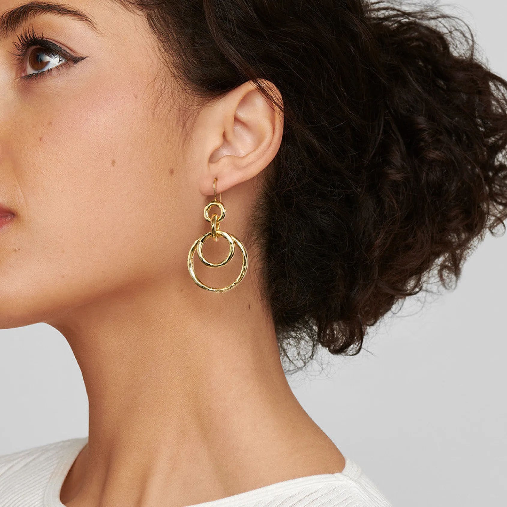 Puffy Hammered Jet Set Earrings
