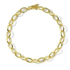 Short Hammered Bastille Link Necklace 18"