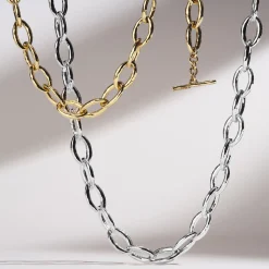 Short Hammered Bastille Link Necklace 18