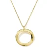 Short Mini Wavy Circle Pendant Necklace