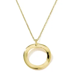 Short Mini Wavy Circle Pendant Necklace