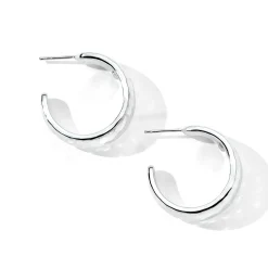 Small Hammered Hoop Earrings with Tapered Ends