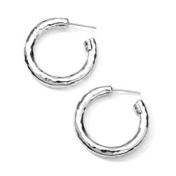 Small Hammered Hoop Earrings