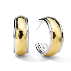 Small Mixed Metal Goddess Hoop Earrings