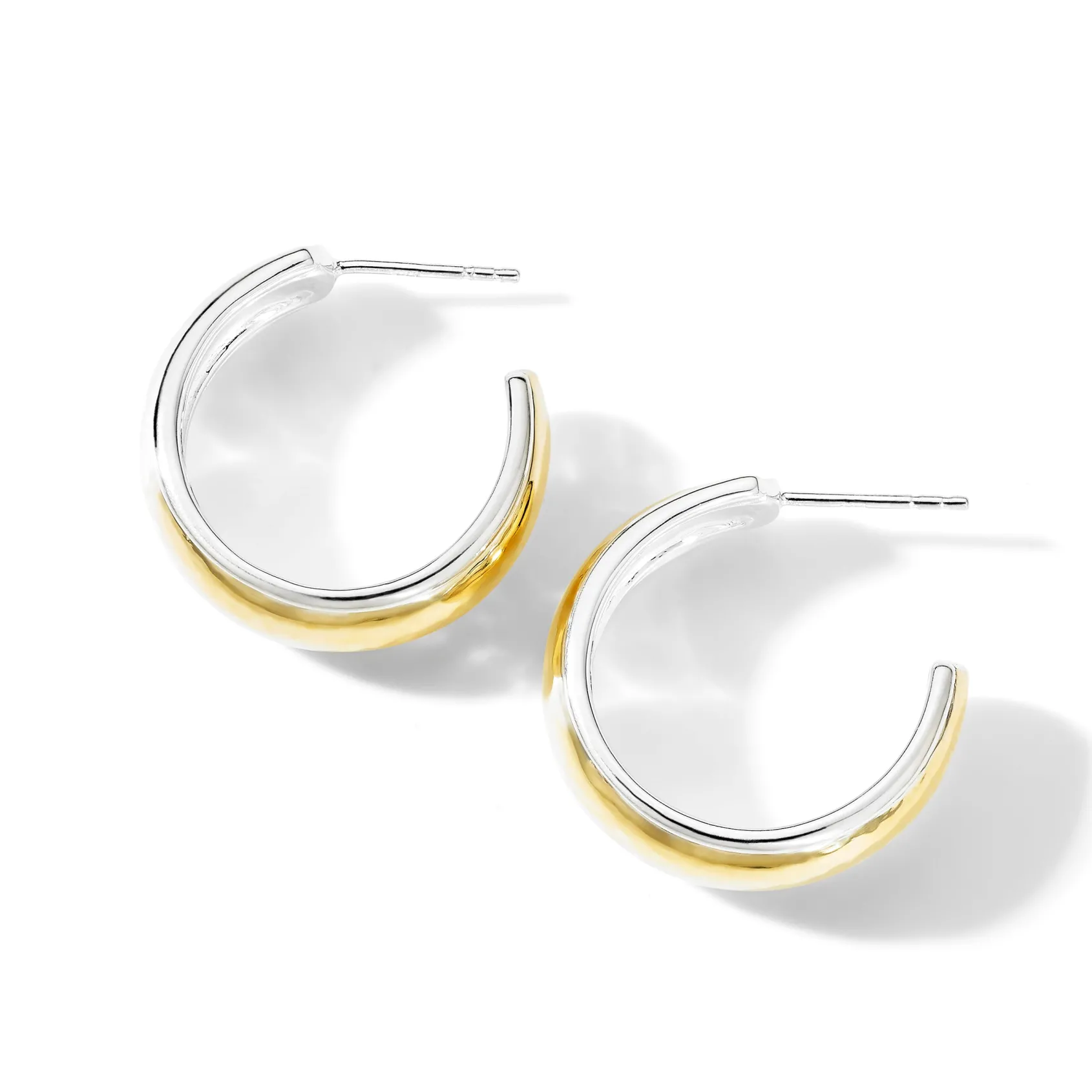 Small Mixed Metal Goddess Hoop Earrings