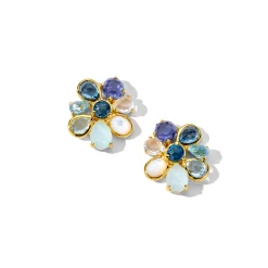Small 8-Stone Cluster Earrings