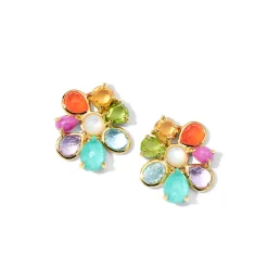 Small 8-Stone Cluster Earrings