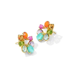 Small 8-Stone Cluster Earrings