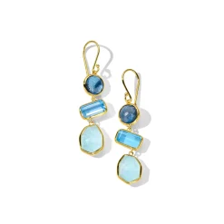 Small 3-Stone Drop Earrings