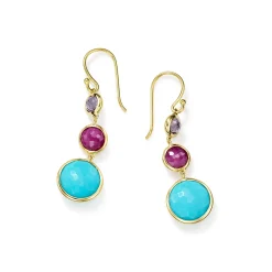 Small 3-Stone Drop Earrings