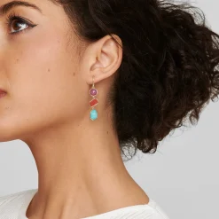 Small 3-Stone Drop Earrings