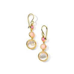 Small 3-Stone Drop Earrings