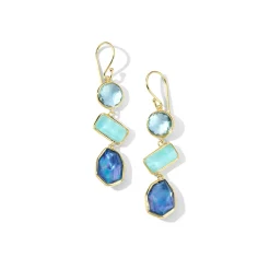 Small 3-Stone Drop Earrings