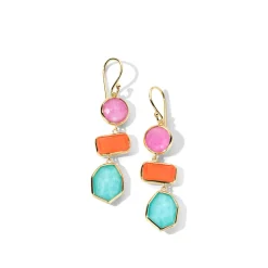 Small 3-Stone Drop Earrings