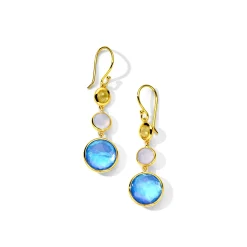 Small 3-Stone Drop Earrings