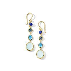 Small 4-Stone Linear Drop Earrings
