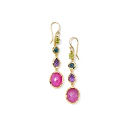 Small 4-Stone Linear Drop Earrings