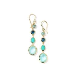 Small 4-Stone Linear Drop Earrings