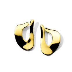 Small Wavy Organic Disc Post Earrings