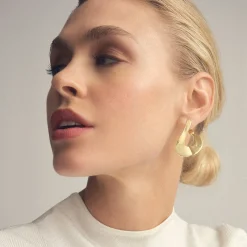 Small Wavy Organic Disc Post Earrings