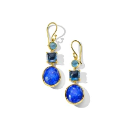 3-Stone Drop Earrings