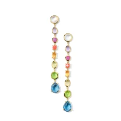 8-Stone Linear Drop Earrings