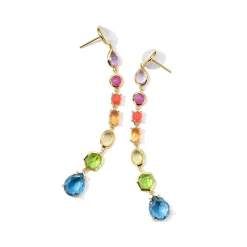 8-Stone Linear Drop Earrings