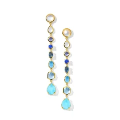 8-Stone Linear Drop Earrings
