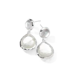 2-Stone Snowman Post Earrings