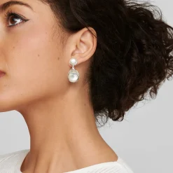 2-Stone Snowman Post Earrings