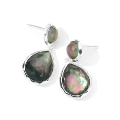 2-Stone Snowman Post Earrings