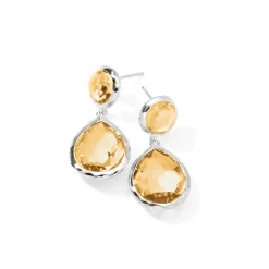 2-Stone Snowman Post Earrings
