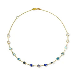15-Stone Station Chain Necklace