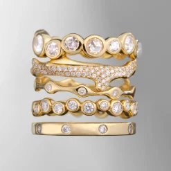 9-Stone Station Skinny Band Ring