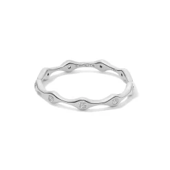 9-Stone Station Skinny Band Ring
