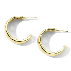 Thick Hammered Hoop Earrings