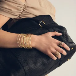 Thin Faceted Bangle Bracelet