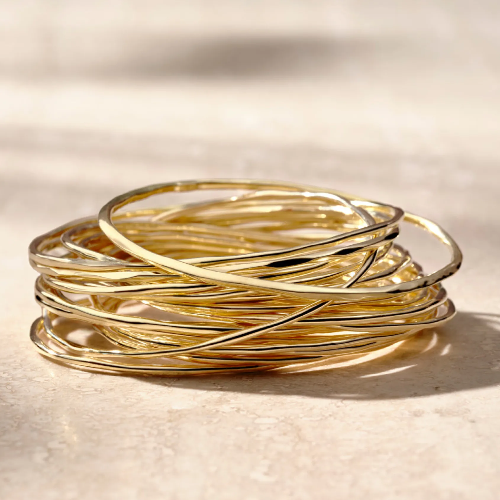 Thin Faceted Bangle Bracelet
